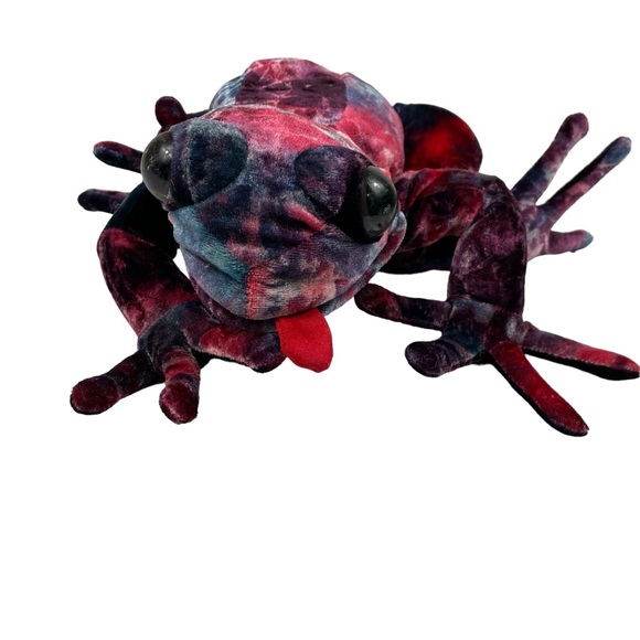 Vintage Y2K TyeDye Tree Frog Purple Blue Funky Hand Puppet Sunny Puppets 2003 Lg - Picture 2 of 11